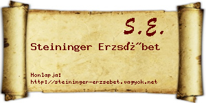 Steininger Erzsébet névjegykártya